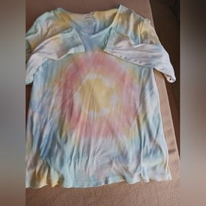 Women's Tie Dye L/S Tee, Faded Glory size 2x